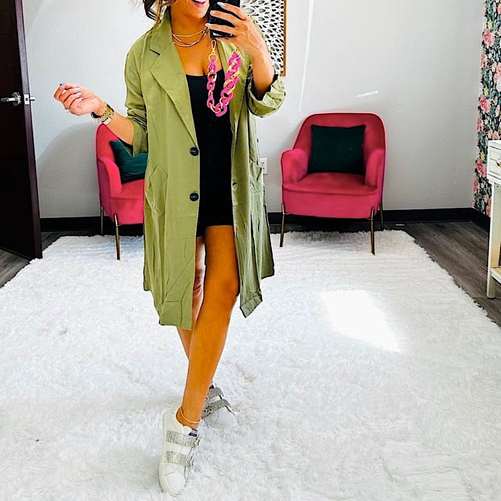 🍒BOGO50%🍒🆕🌿HYFVE: OLIVE Everyday Essential Trench Coat SMALL